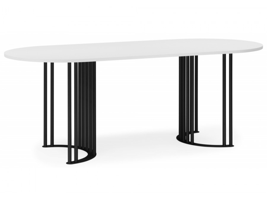 Хьюго О 180 х 90 белая шагрень пленка / черные ноги