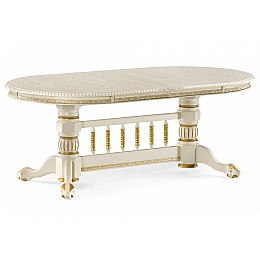 Стол деревянный Кантри крем с золотой патиной