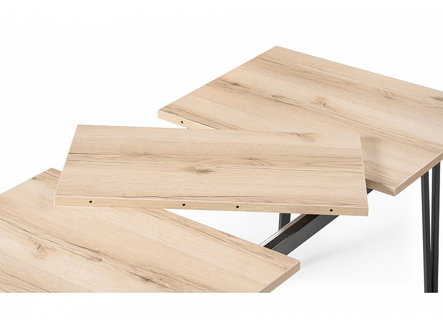 раскладной Денвер Лофт 120 25 мм дуб делано светлый / черный матовый