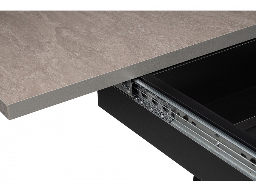 Стол деревянный Регна 100(130)х100х75 черный / бежевый