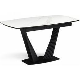 Вейл 160(205)х89 белый мрамор snow white / черный