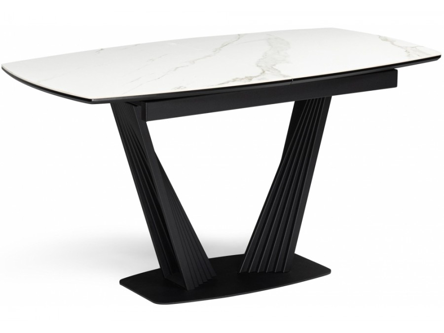 Вейл 160(205)х89 белый мрамор snow white / черный