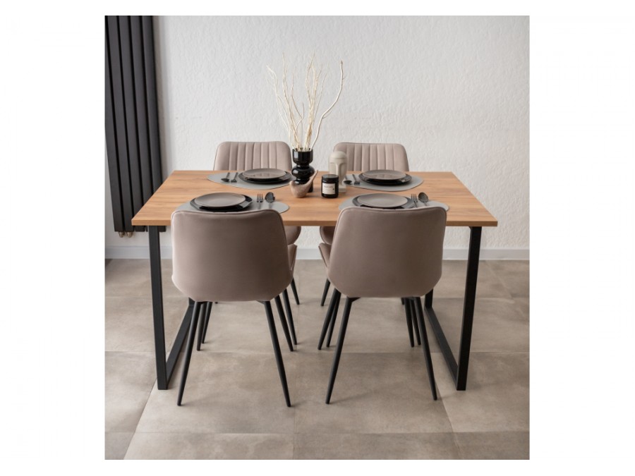 Лиман 140 х 80 дуб крафт золотой / черный матовый