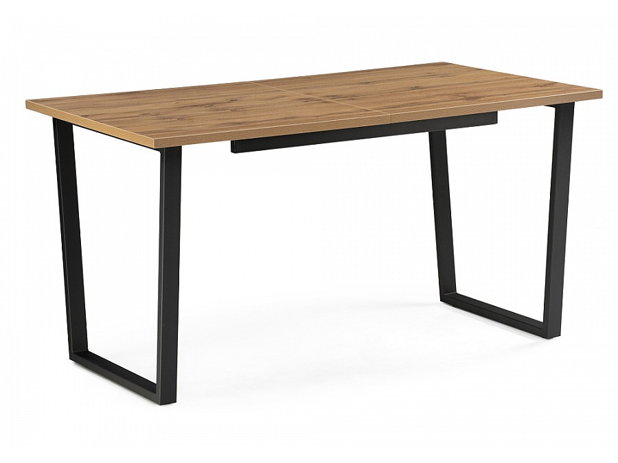 Стол деревянный Лота Лофт 140(180)х80х74 25 мм дуб вотан / матовый черный