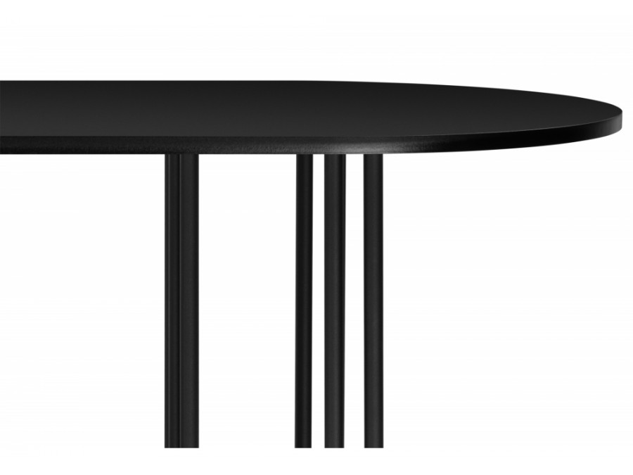 Хьюго О 180 х 90 черная шагрень пленка / черные ноги