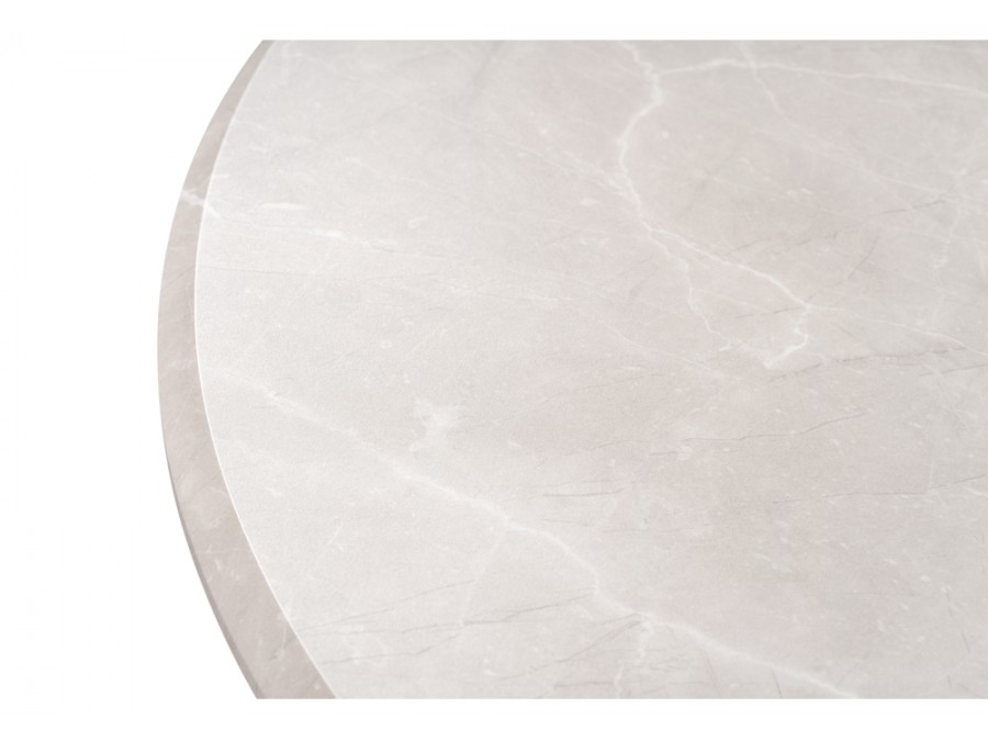 Стол деревянный Абилин 90 мрамор светло-серый / белый матовый