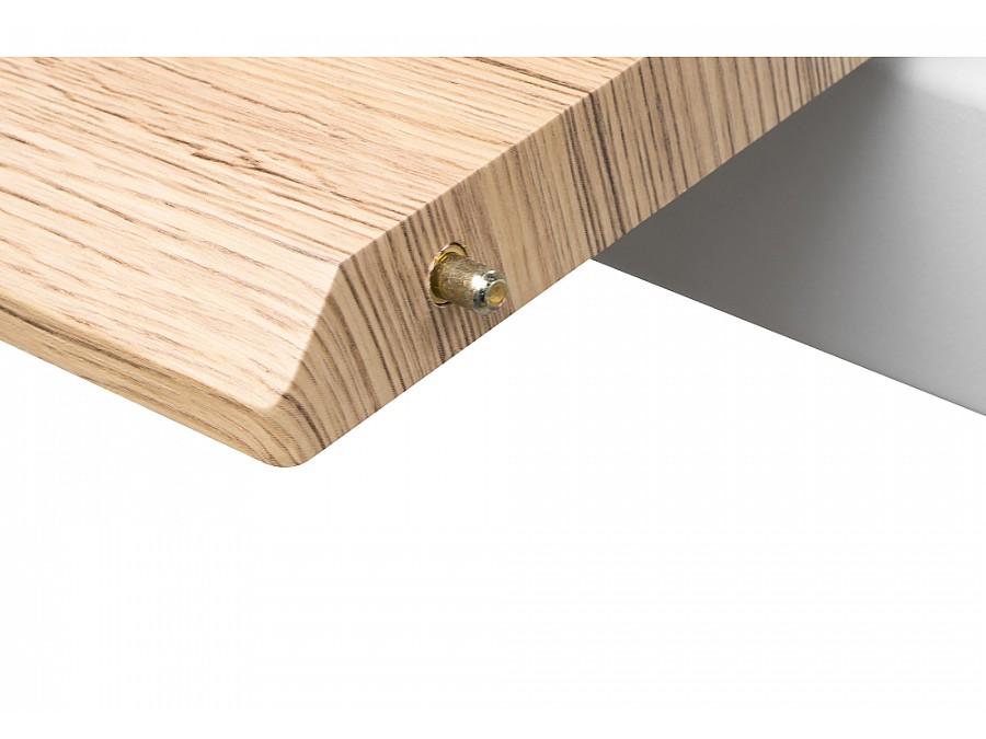 Стол деревянный Санса 120(160)х80х76 дуб монтана / белая шагрень