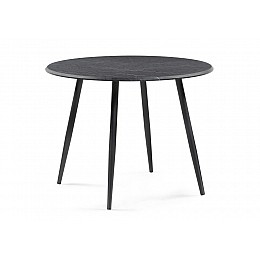 Стол деревянный Абилин 100 мрамор черный / черный матовый