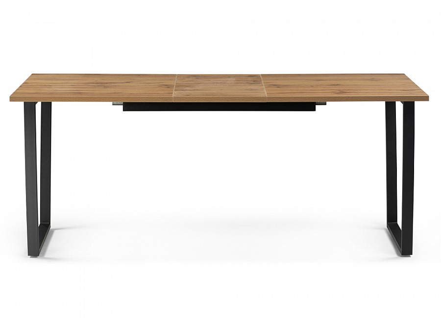 Стол деревянный Лота Лофт 140(180)х80х74 25 мм дуб вотан / матовый черный