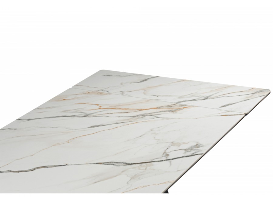 Вейв 160(220)х89 белый с прожилками gilt white / черный