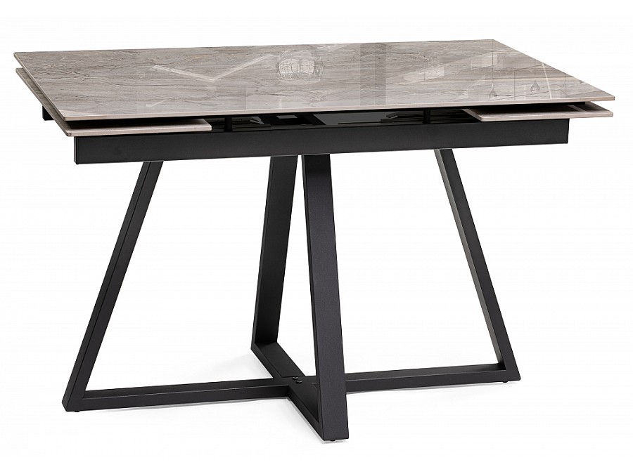 Керамический стол Силлем 120(180)х80х77 dyna fantasico grey / черный