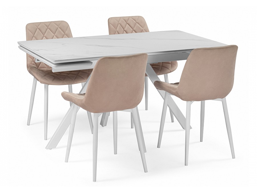 Вилли 140 (200) х 80 белый мрамор alpin white / snow white / белый