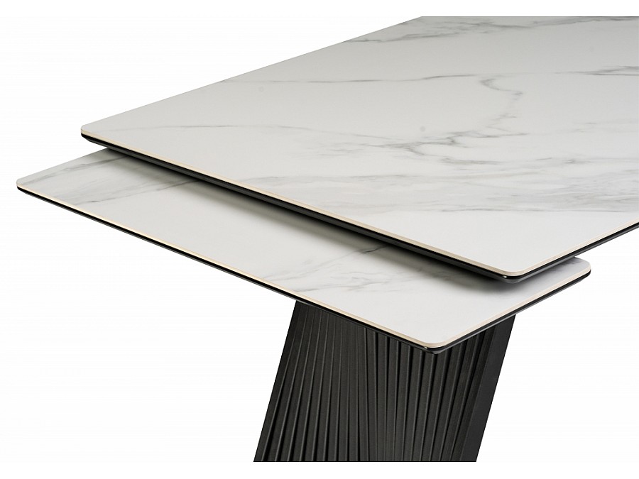 Вейв 160(220)х89 белый мрамор snow white / черный