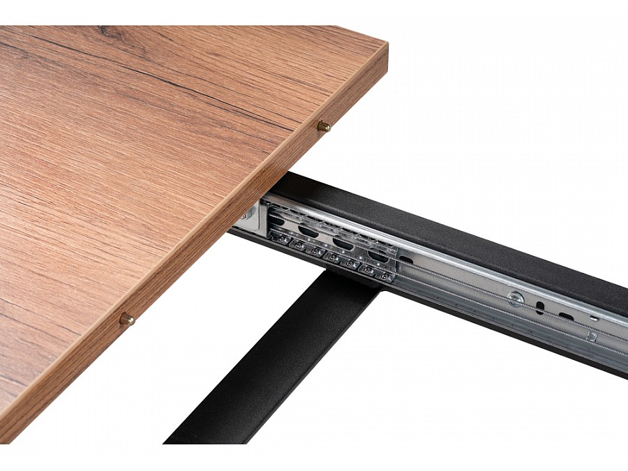 Стол деревянный Лота Лофт 140(180)х80х74 25 мм дуб делано темный / матовый черный