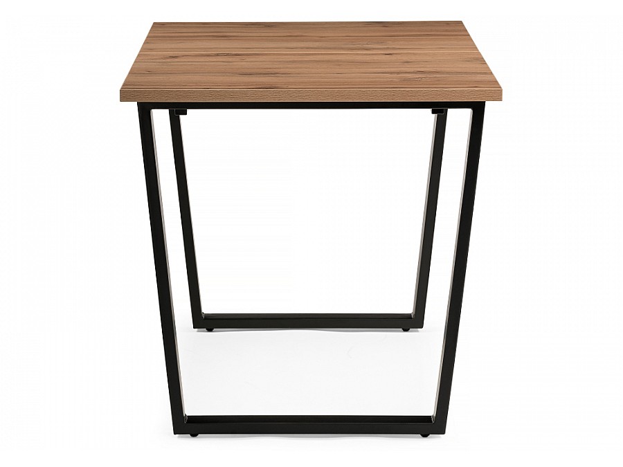 Стол деревянный раскладной Лота Лофт 120(160)х75х75 25 мм дуб делано темный / матовый черный