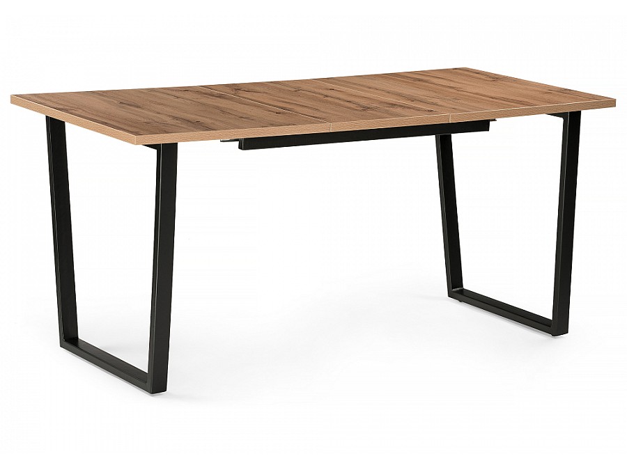 Стол деревянный раскладной Лота Лофт 120(160)х75х75 25 мм дуб делано темный / матовый черный