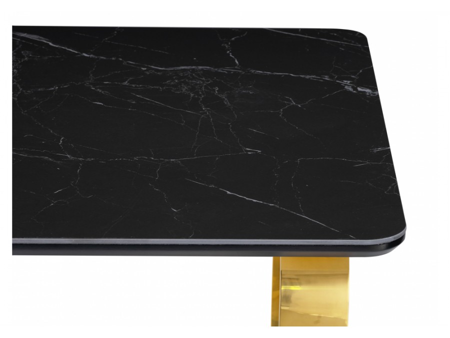Керамический стол Селена 4 180х90 черный мрамор / золото