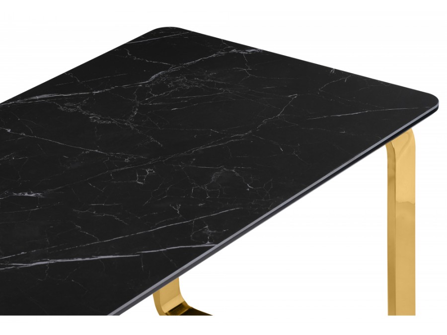 Керамический стол Селена 4 140х80 черный мрамор / золото