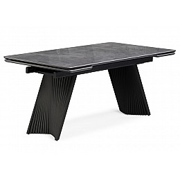 Керамический стол Вейв 160(220)х89х75 серый мрамор baolai / черный