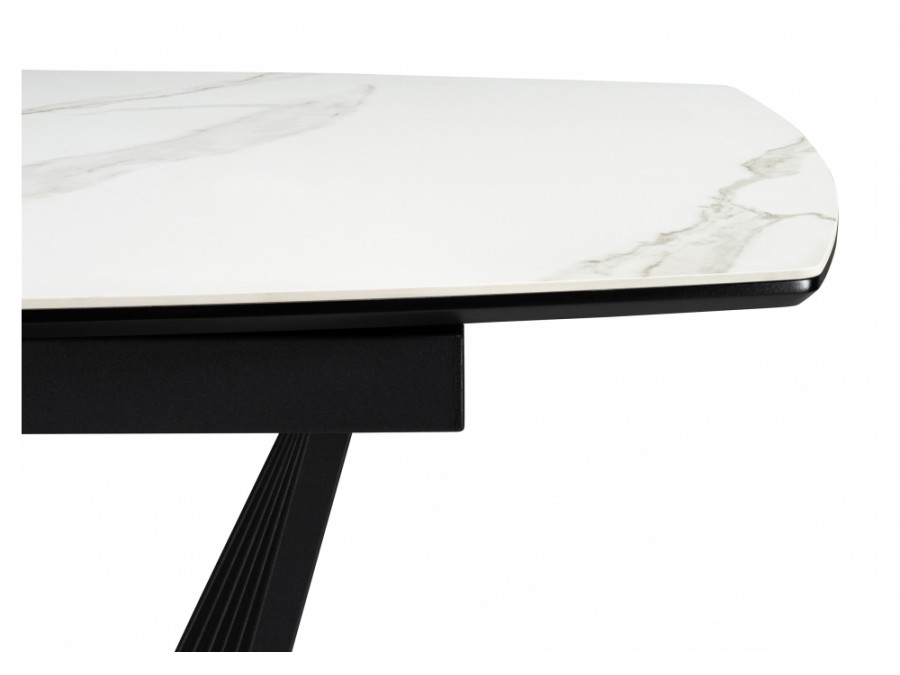 Вейл 160(205)х89 белый мрамор snow white / черный