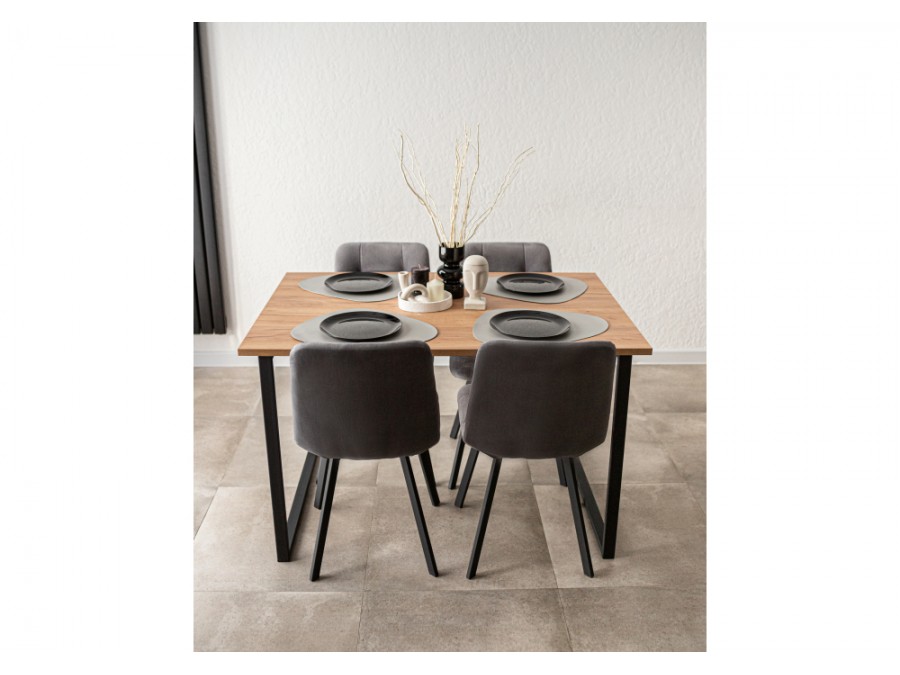 Лиман 117 х 77 дуб крафт золотой / черный матовый