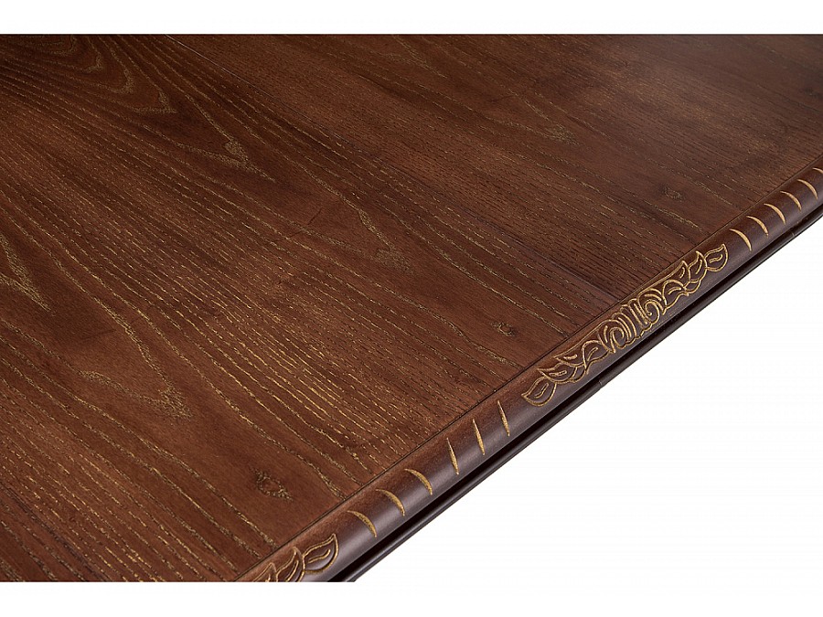 Стол деревянный Кантри 160(200-240)х107х78 орех с золотой патиной