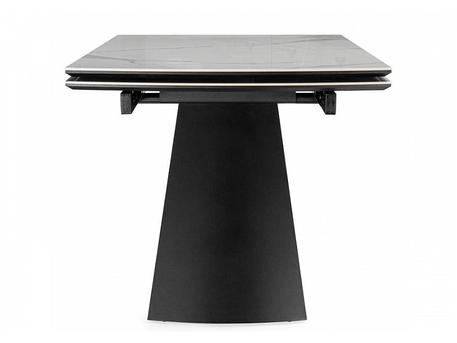 Симмонс 180(260)x90 statuario titan gloss / черный / орех дуб монтана