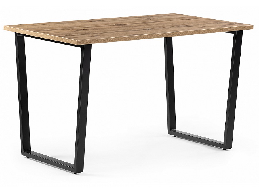 Стол деревянный Лота Лофт 140х80х75 25 мм дуб вотан / матовый черный
