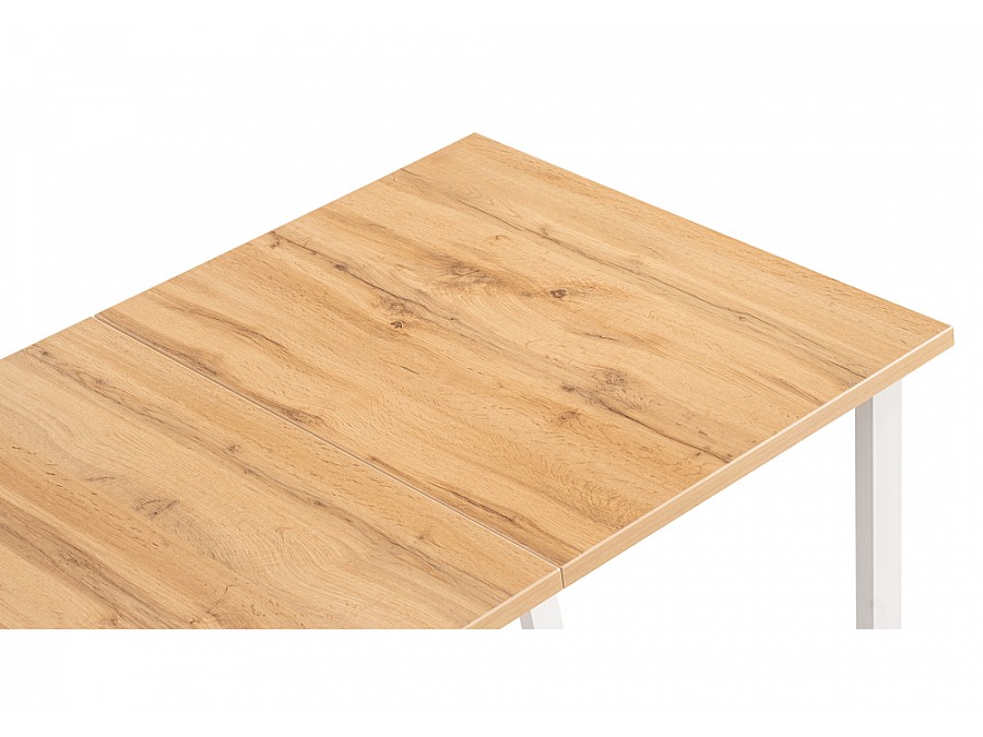 Стол деревянный Лота Лофт 120(160)х75х75 25 мм дуб вотан / белый матовый