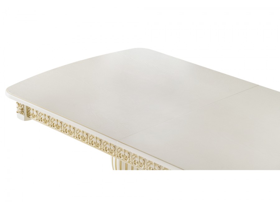 Стол деревянный Морнит 180(240)х100х76 слоновая кость / золото