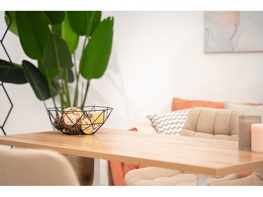 Стол деревянный Лота Лофт 140х80х75 25 мм дуб вотан / белый матовый