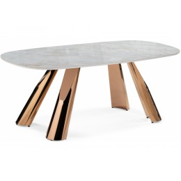 Танго 200х90 белый мрамор carla larkin / розовое золото