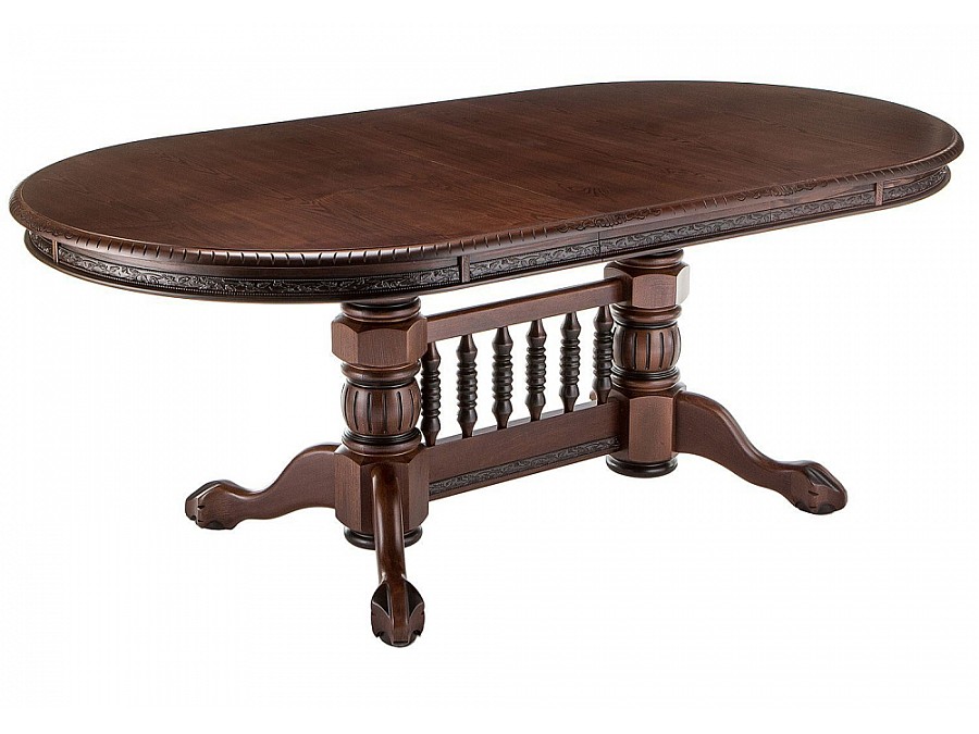 Стол деревянный Кантри 160(200-240)х107х78 орех с коричневой патиной