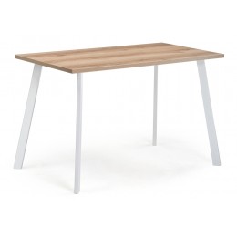 Стол деревянный Тринити Лофт 140х80х75 25 мм дуб делано светлый / белый матовый