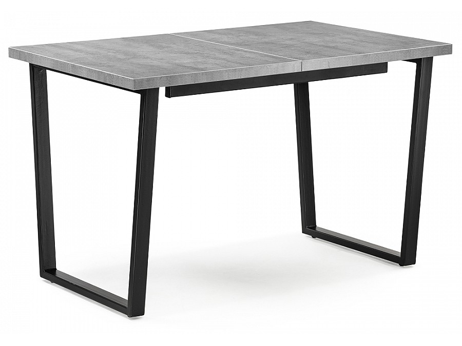 Стол деревянный раскладной Лота Лофт 120(160)х75х75 25 мм черный матовый / бетон