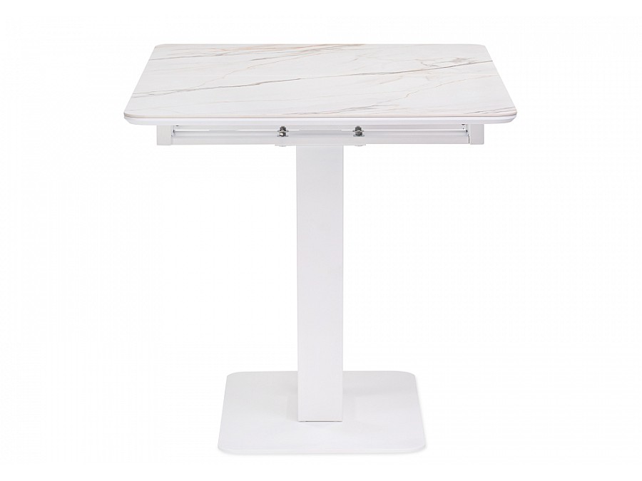 Керамический стол Бугун 120(160)х80х77 белый мрамор с прожилками / белый