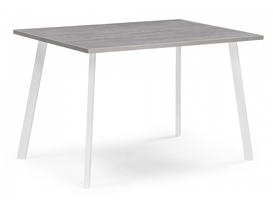 Стол деревянный Тринити Лофт 120х80х75 25 мм бетон / белый матовый