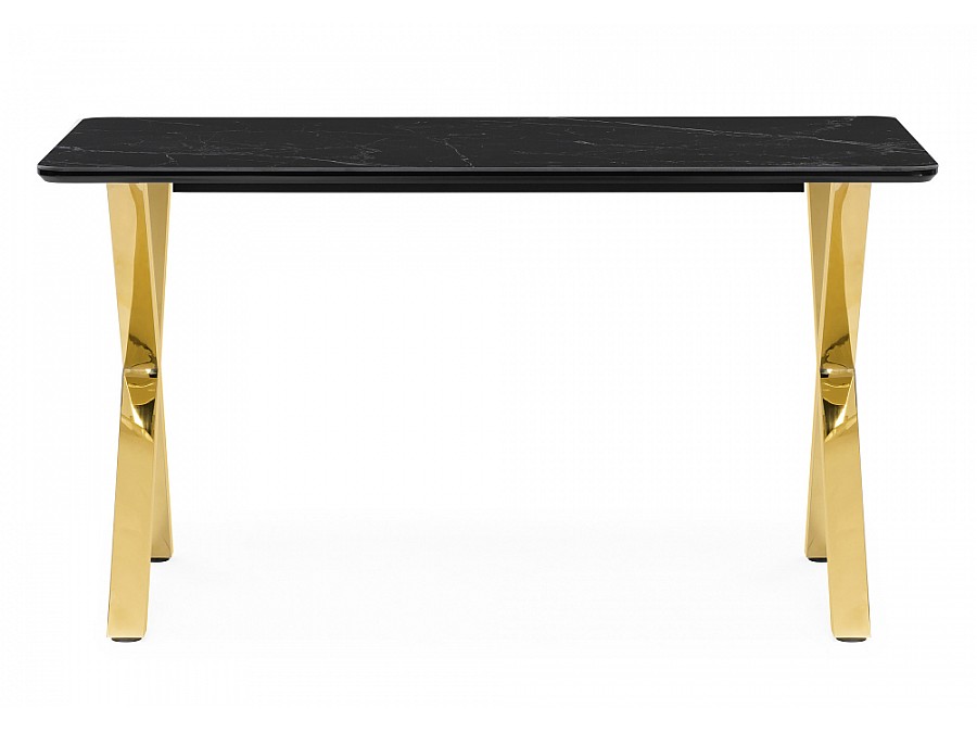 Керамический стол Селена 3 160х90 черный мрамор / золото