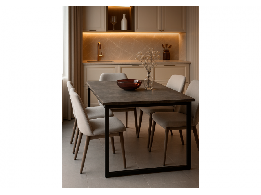 Лиман 117 (157) x 77 бетон темный / черный матовый