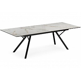 Керамический стол Либерти 180x90 золото / черный кварц / черный