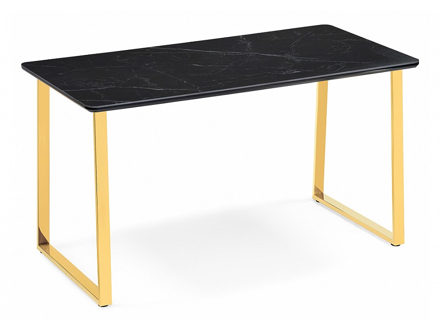Керамический стол Селена 2 180х90 черный мрамор / золото