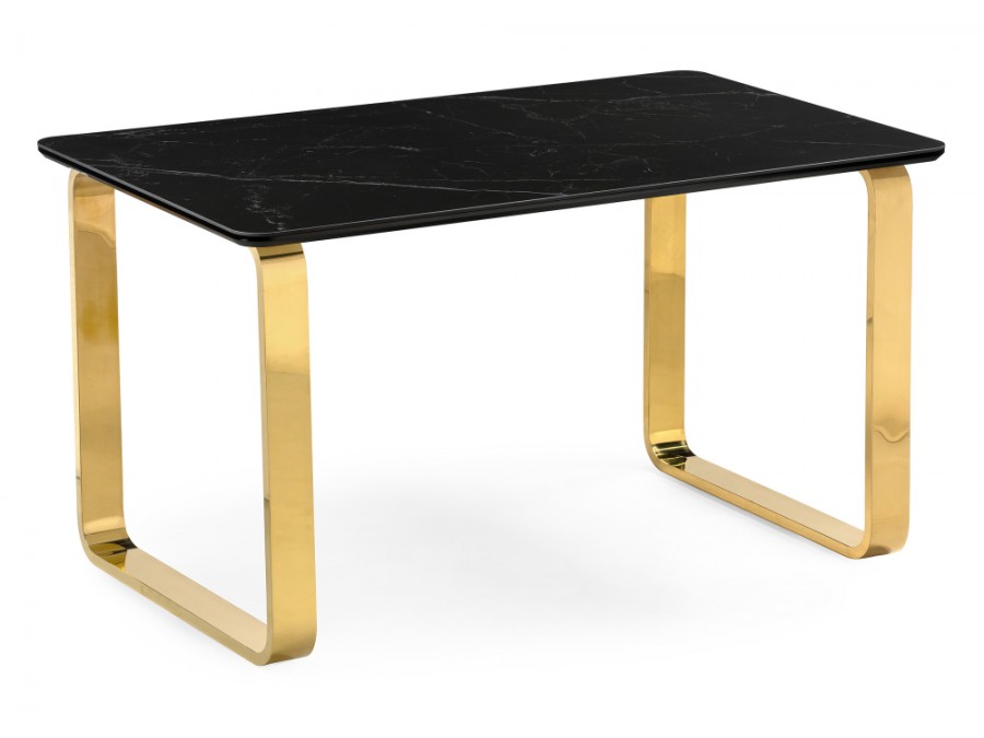 Керамический стол Селена 4 140х80 черный мрамор / золото