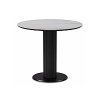 Керамический стол Кэмерон 90х90 белый мрамор snow white / черный