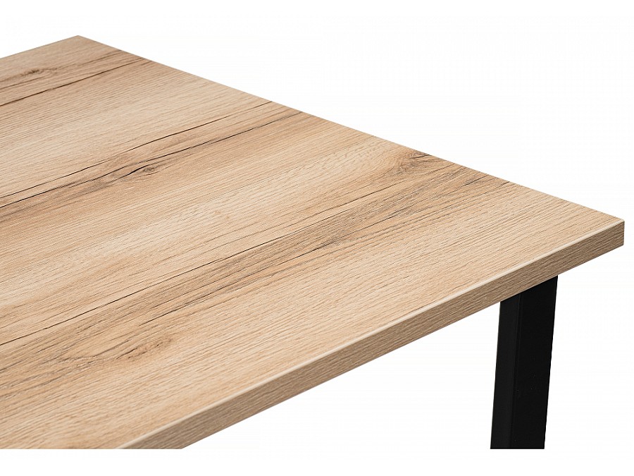 Стол деревянный Лота Лофт 120х74х75 25 мм дуб вотан / матовый черный