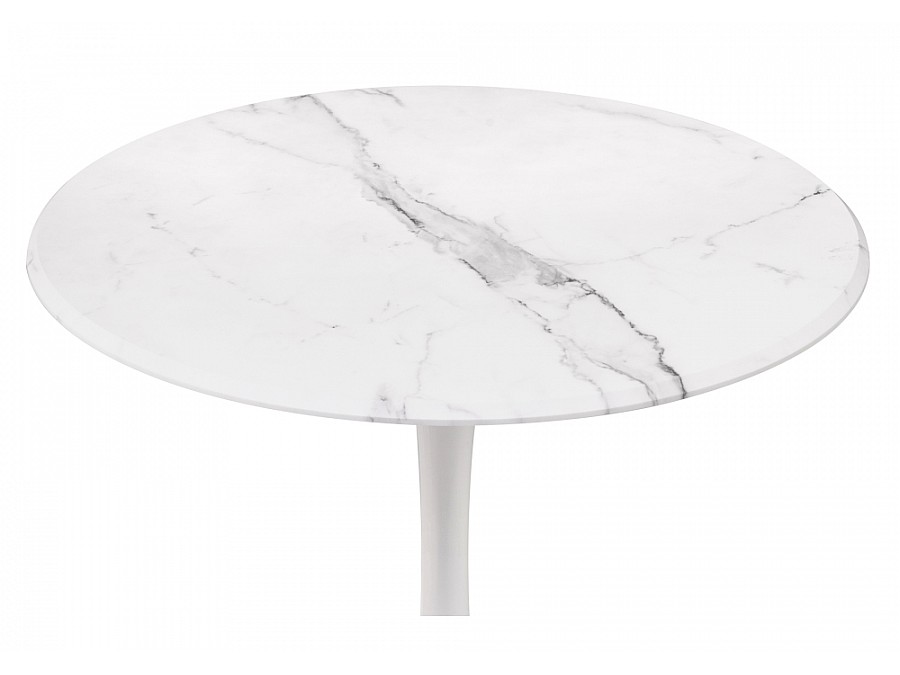 Стол деревянный Тулип 80х73 мрамор белый / белый