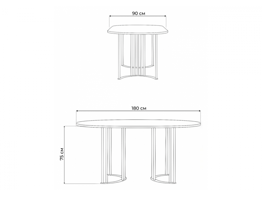Хьюго О 180 х 90 черная шагрень пленка / черные ноги