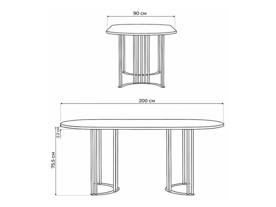 Хьюго О 200 х 90 белая шагрень пленка / золотые ноги