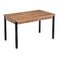 Стол деревянный Оригон 120(160)х70х77 дуб горный / черный матовый