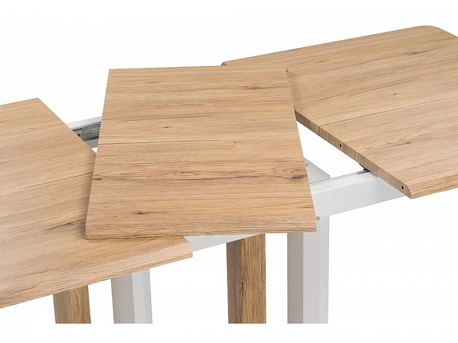 Стол деревянный Санса 120(160)х80х76 дуб монтана / белая шагрень