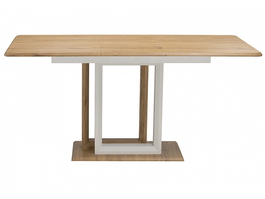 Стол деревянный Санса 120(160)х80х76 дуб монтана / белая шагрень